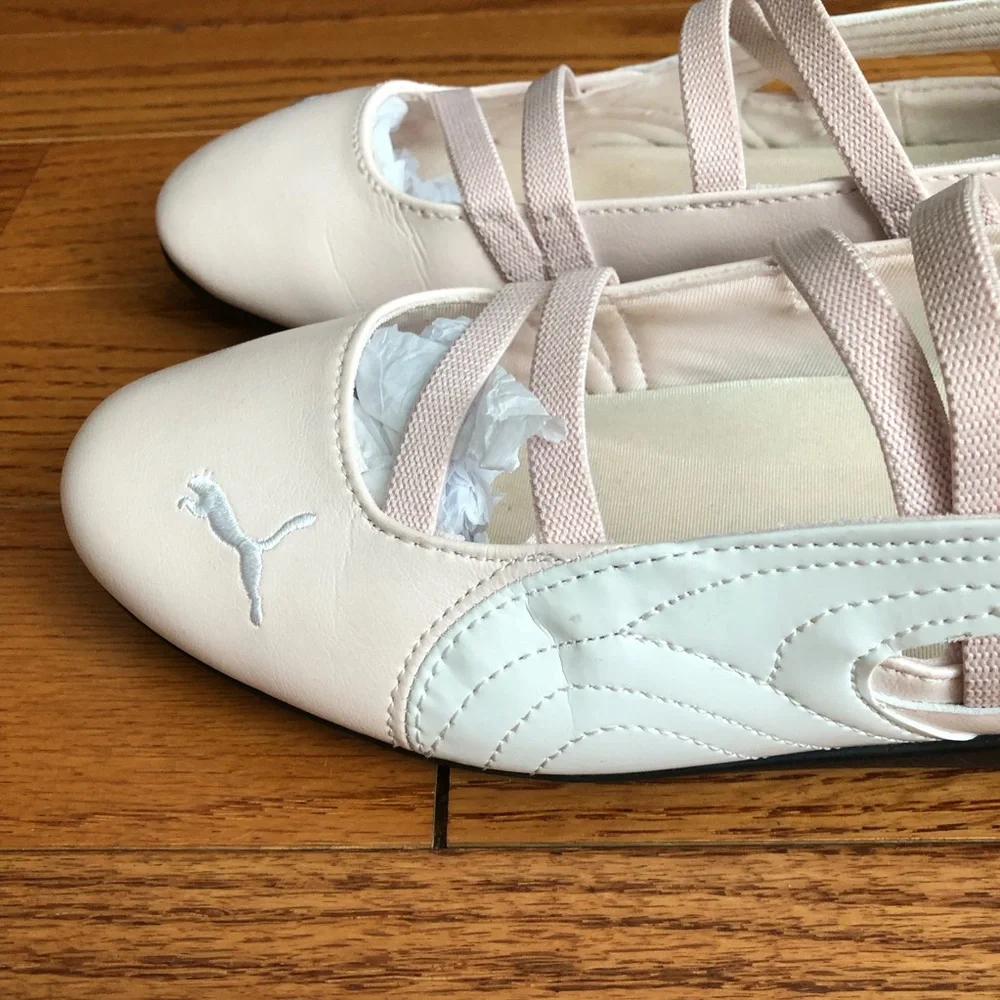 Puma Speedcat Metallic Pink White Ballet-Style Slip-On Sneakers Women’s Size 8.5